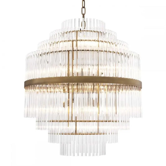 Candelabru din Metal Alama si Sticla Transparent H68xD60cm East Eichholtz