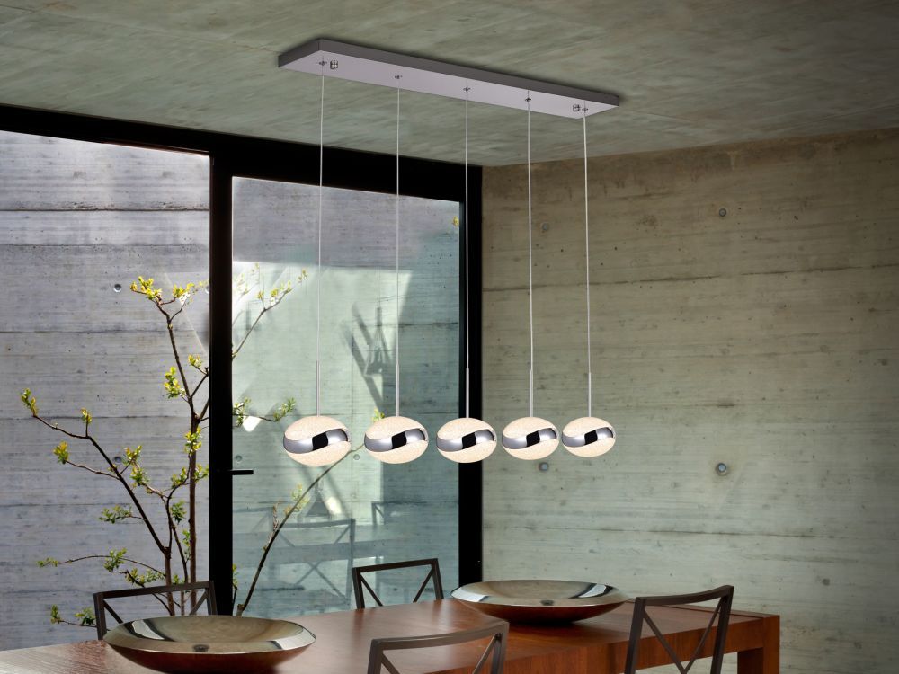 Lustra dreptunghiulara cu inaltime reglabila din Acril Alb cu LED L69x12xH105cm Lipse