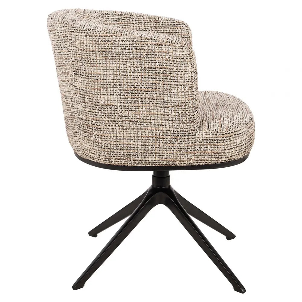 Scaun tapitat cu Stofa Bej cu picioare din Metal Negru H77xL64xA62cm Cheyenne Richmond Interiors