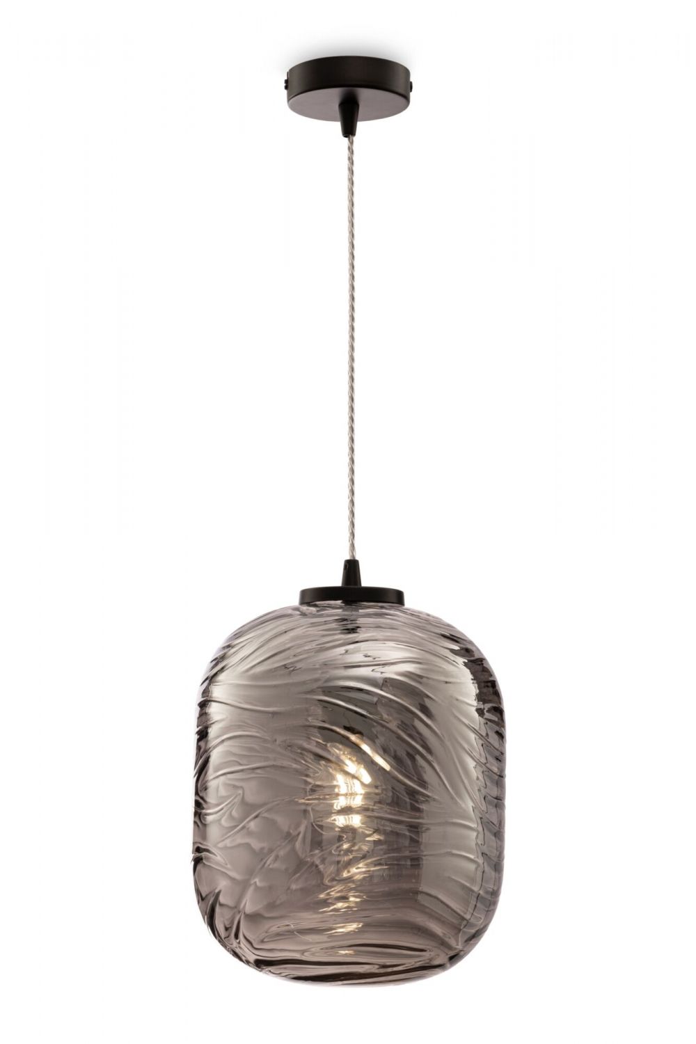 Pendul cu inaltime reglabila din Sticla Negru D25xH153cm Dunas