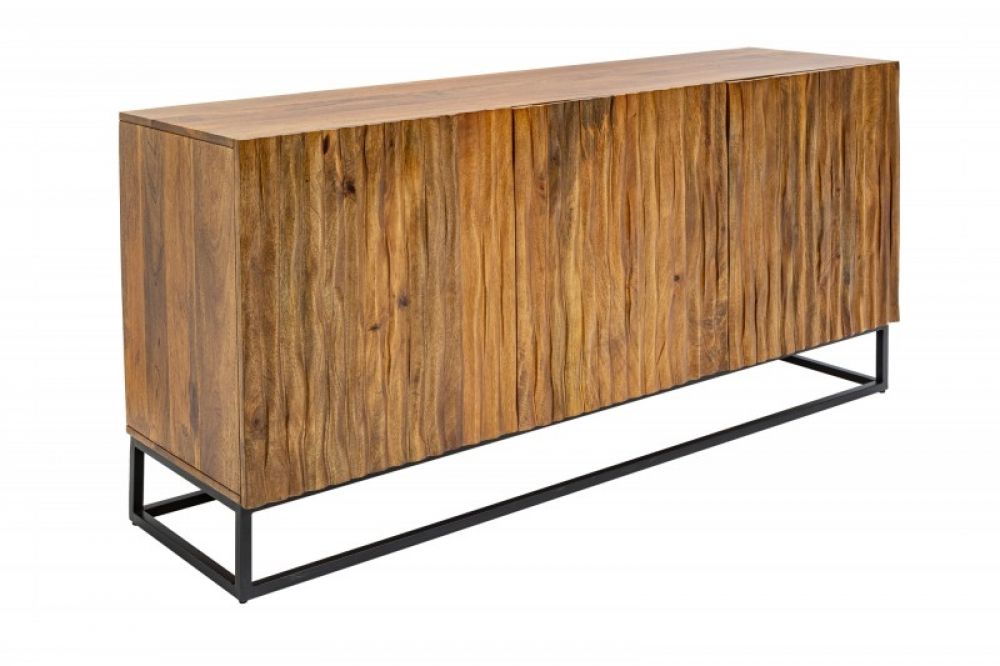 Comoda din Lemn masiv de mango si Metal Maro /Negru Denver L160xH77cm
