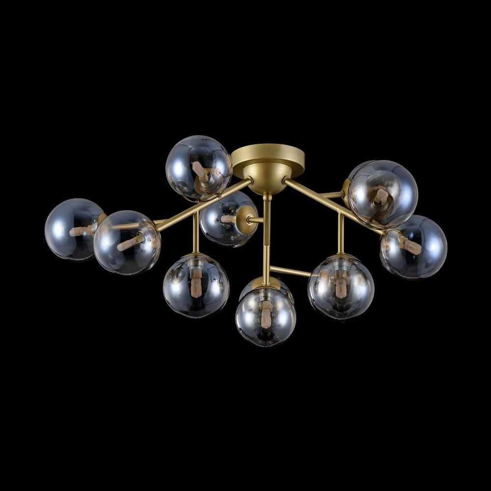 Candelabru Rotund din Metal si Sticla Auriu/Auriu Dallas D60xH20cm