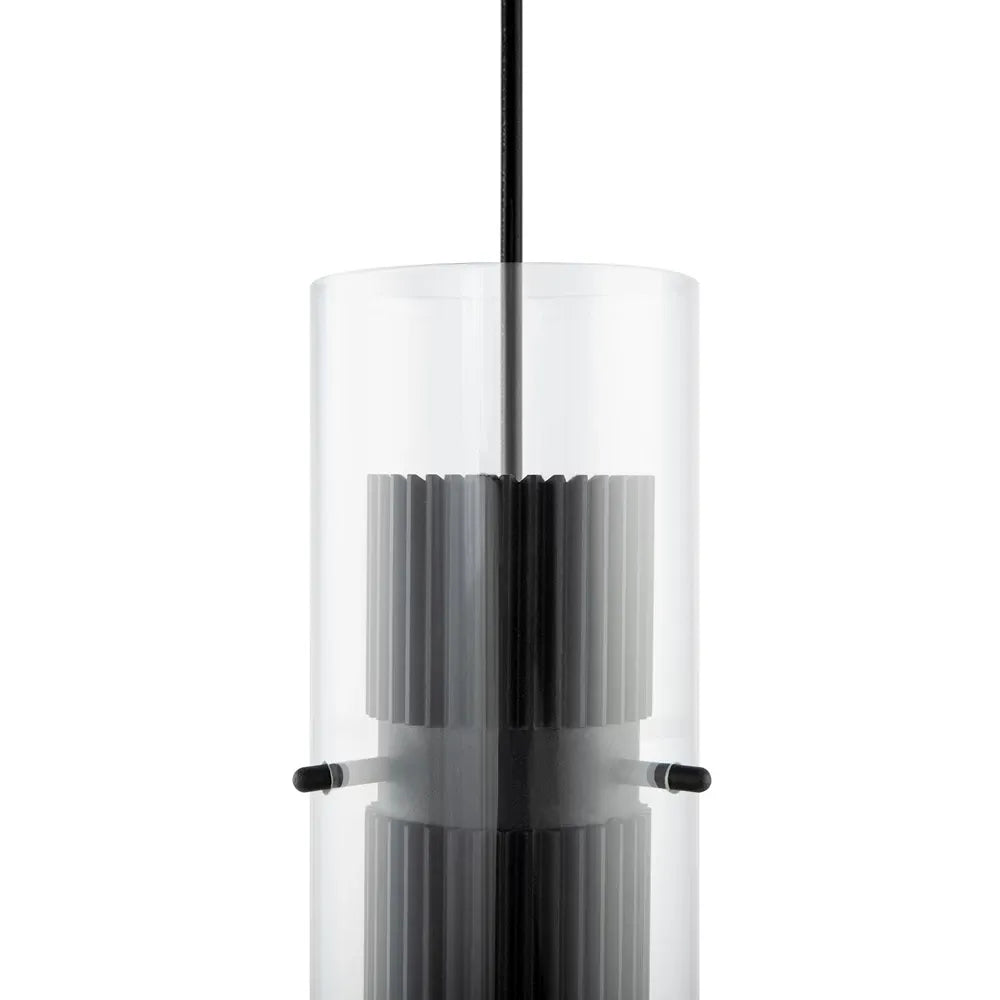 Pendul din Metal si Sticla Negru/Transparent H170xD8cm 50W Dynamics