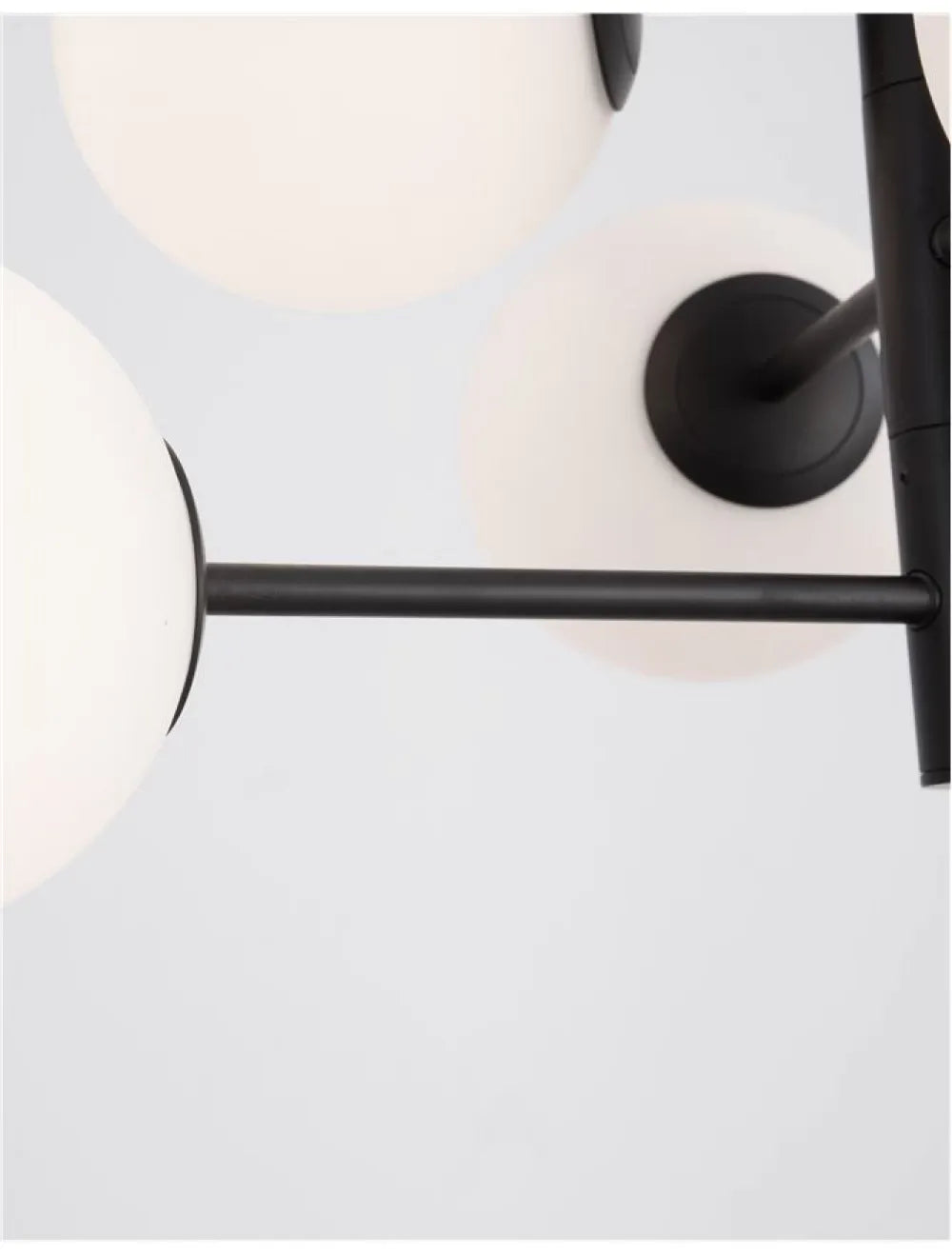 Lustra structura din Metal Negru si abajur din Sticla Alb H120xL70cm IP20 IMPERO