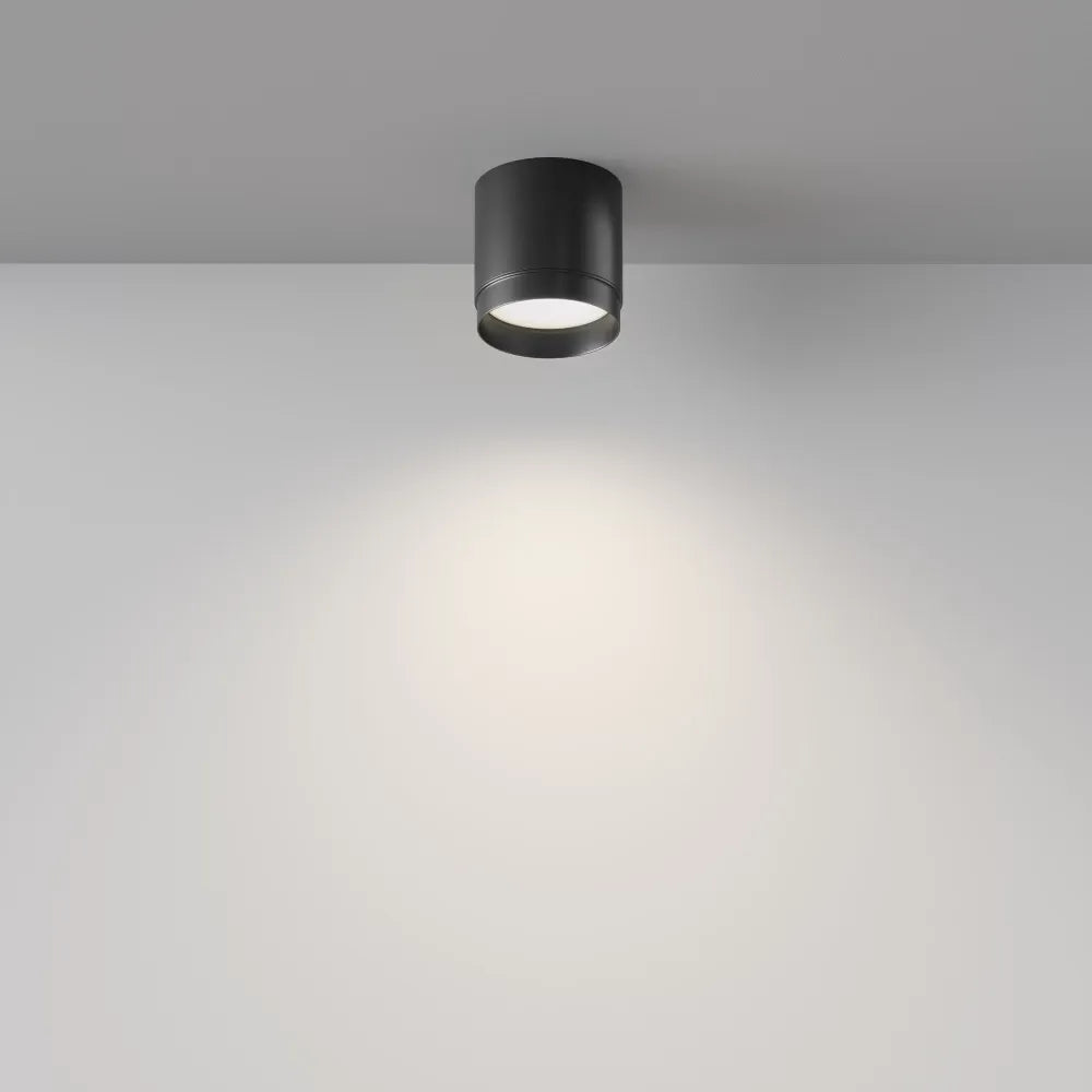 Spot aplicat din Aluminiu/Plastic Negru H8.5xD8.2cm Polar
