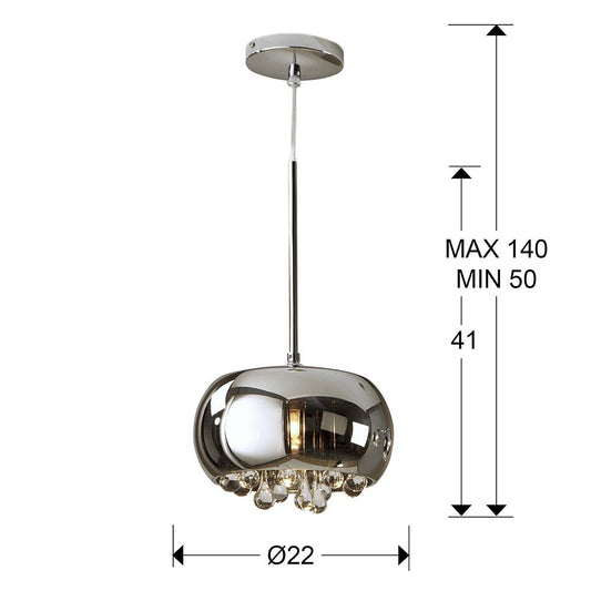 Pendul cu inaltime reglabila din Sticla Gri D22xH140cm Argos