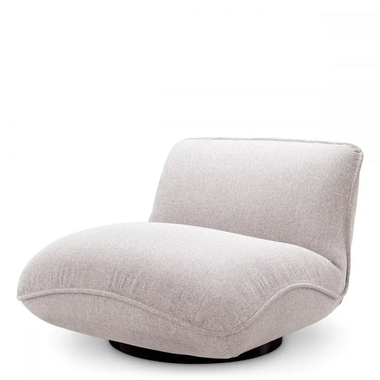 Fotoliu de exterior din Metal Negru si Stofa Gri H71xL85.5xA105cm Relax Eichholtz