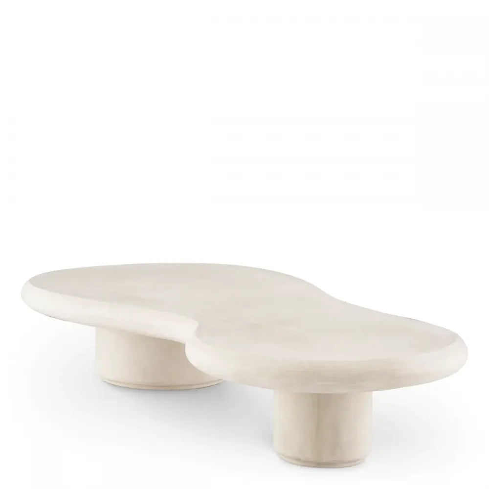 Masuta de cafea pentru exterior din Beton armat cu fibra de sticla Crem H31xL181cm Erato Eichholtz