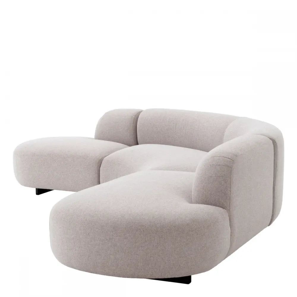 Coltar de exterior din Metal Negru si Stofa Gri H70xL300cm Bjorn L Eichholtz