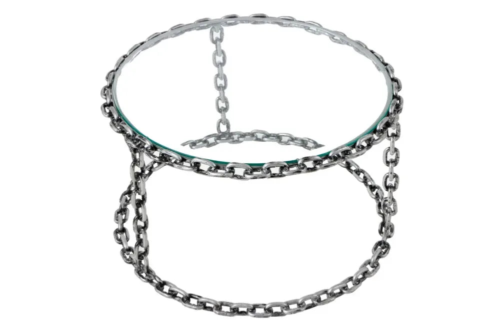 Masuta de cafea din Sticla securizata Transparent si Metal Argintiu L65xH40cm Chain