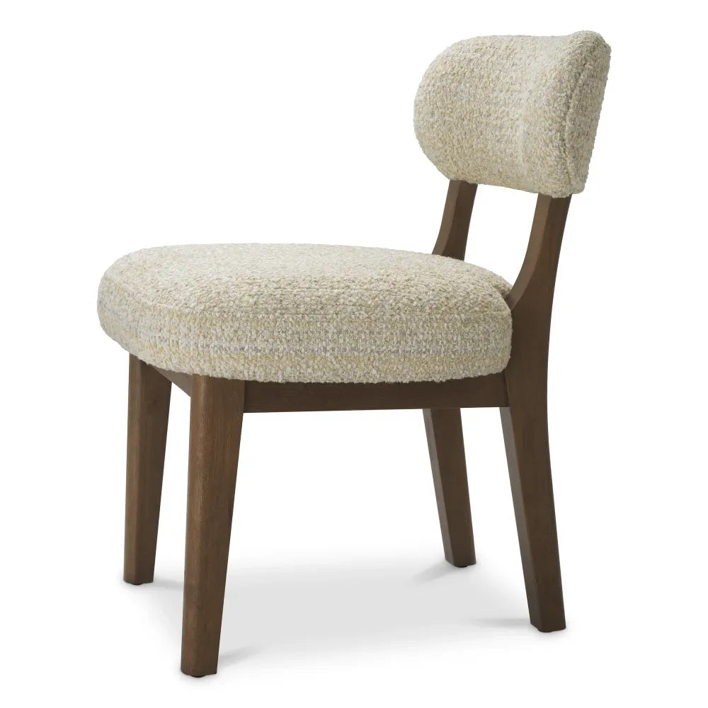 Scaun tapitat cu Chenille Bej L55.5xA63.5xH77.5cm Duveen Eichholtz
