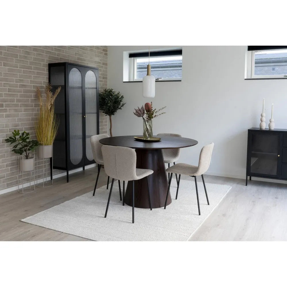 Masa din Furnir de nuc/MDF Maro D120xH75cm Bolton