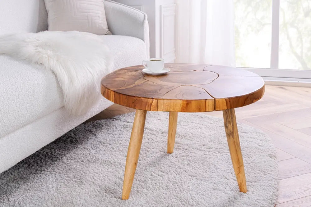 Masuta de cafea din Lemn de tec Maro L60xH40cm Mosaik