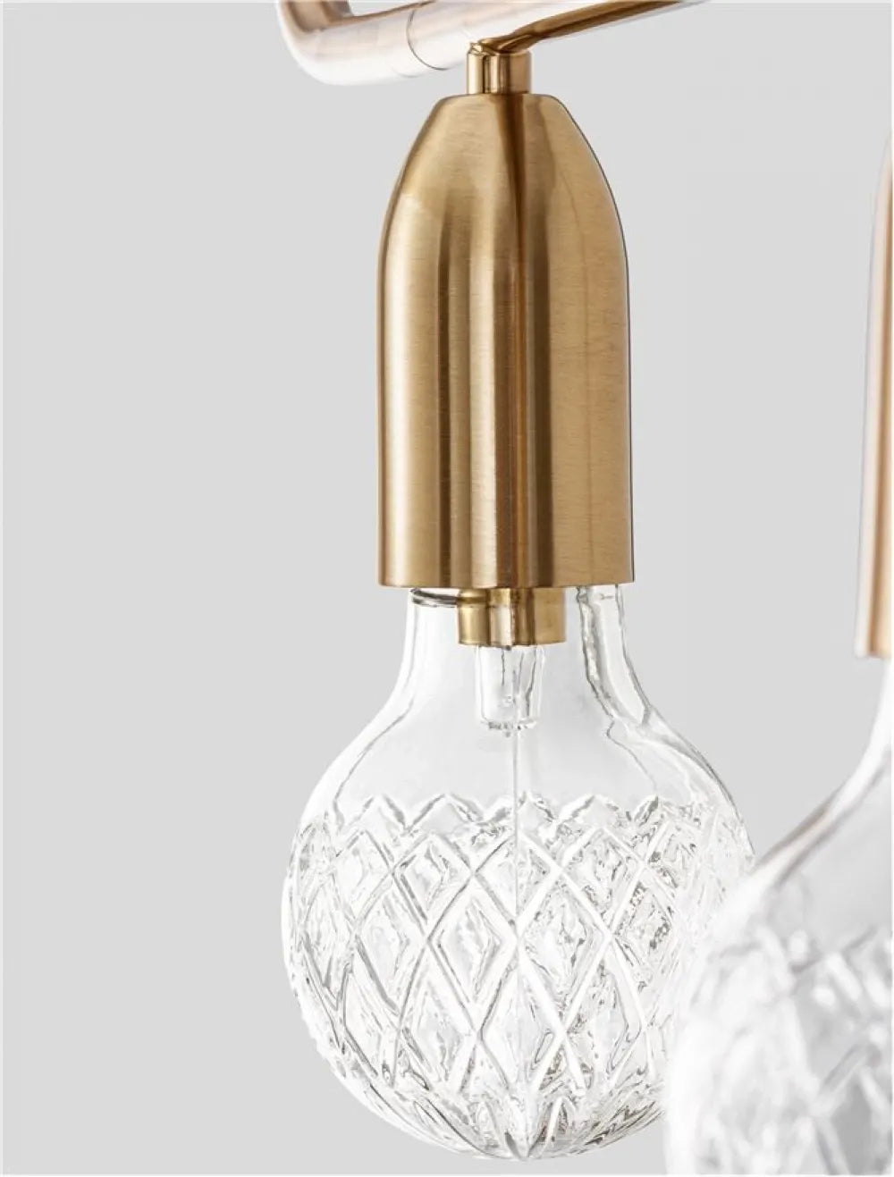Lustra structura din Metal Alama si abajur din Sticla Transparent H120xL128cm IP20 VEDA