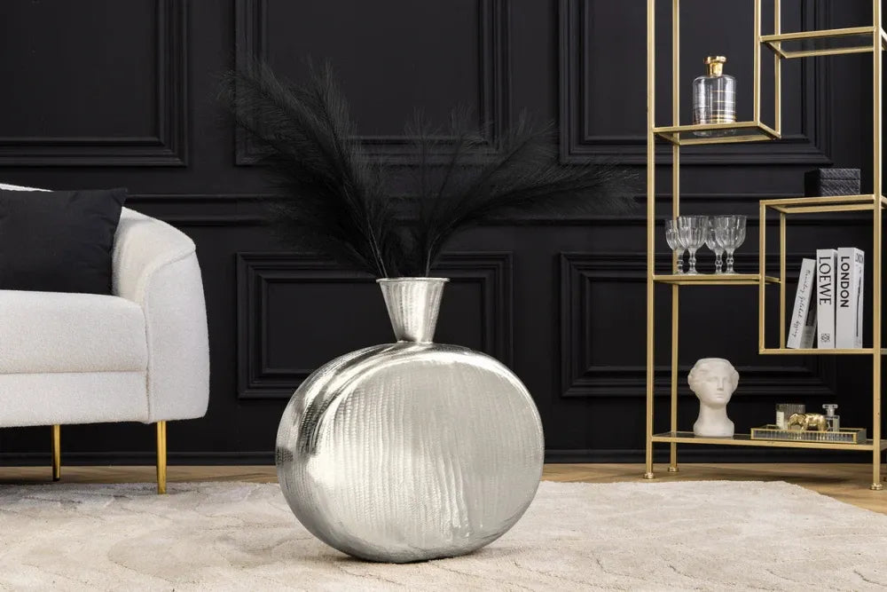 Vaza decorativa din Metal Argintiu H48xL48cm Orient L