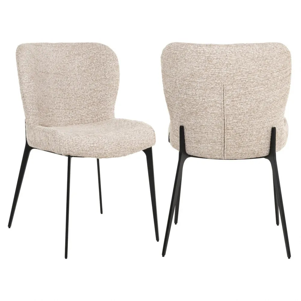 Scaun din Stofa Bej deschis si Metal Negru L51xH83.5cm Sergio Richmond interiors