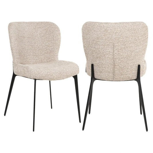Scaun din Stofa Bej deschis si Metal Negru L51xH83.5cm Sergio Richmond interiors