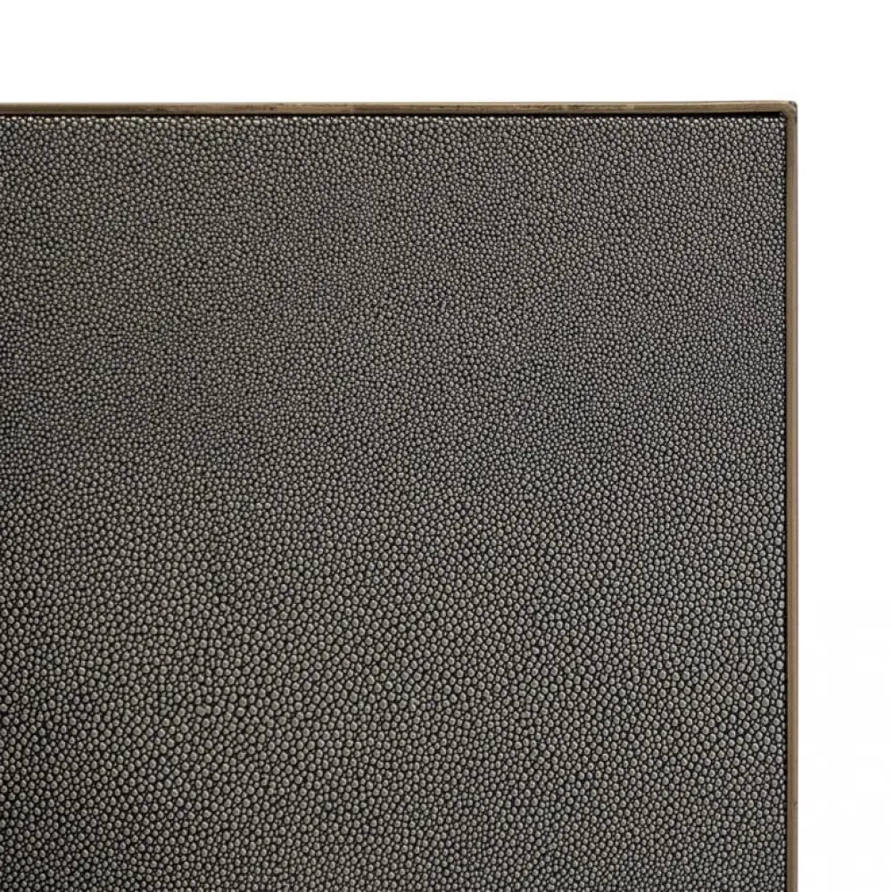 Masa Dreptunghiulara de 6 persoane din Piele artificiala Auriu antichizat si Lemn de stejar Negru L230xH76cm Bloomville Richmond Interiors
