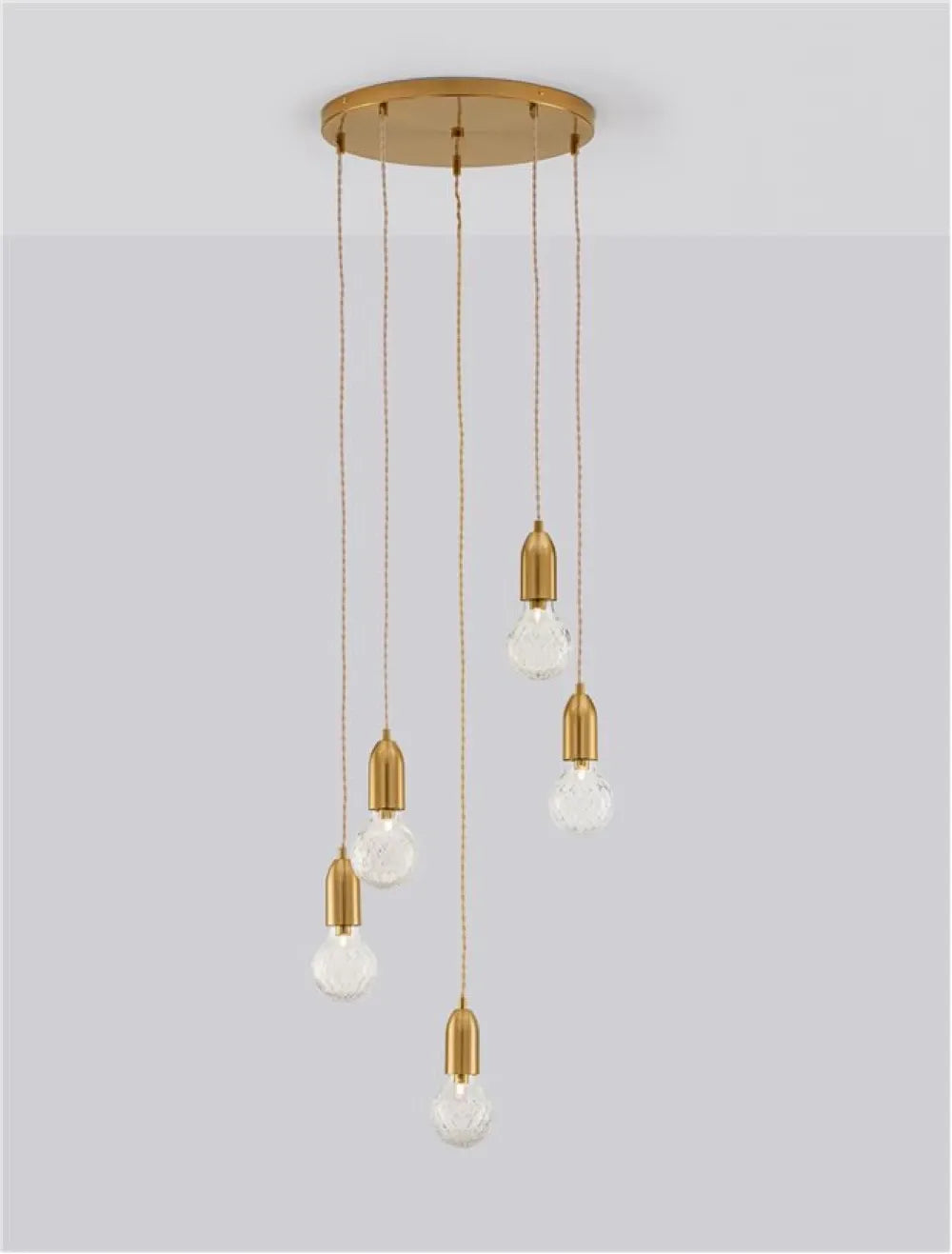 Lustra structura din Metal Alama si abajur din Sticla Transparent H150xL40cm IP20 VEDA