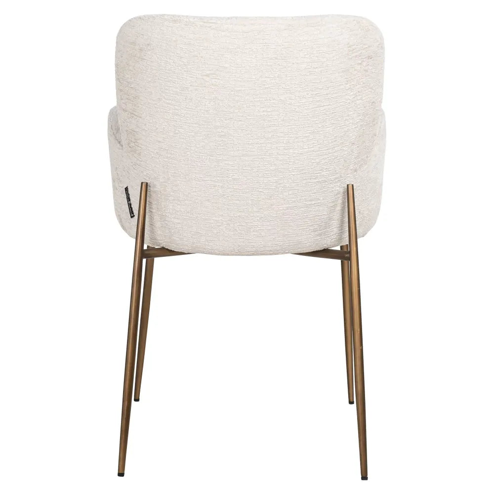 Scaun tapitat cu Stofa fusion Crem cu picioare din Metal Auriu H85xL57xA63cm Amber Richmond Interiors