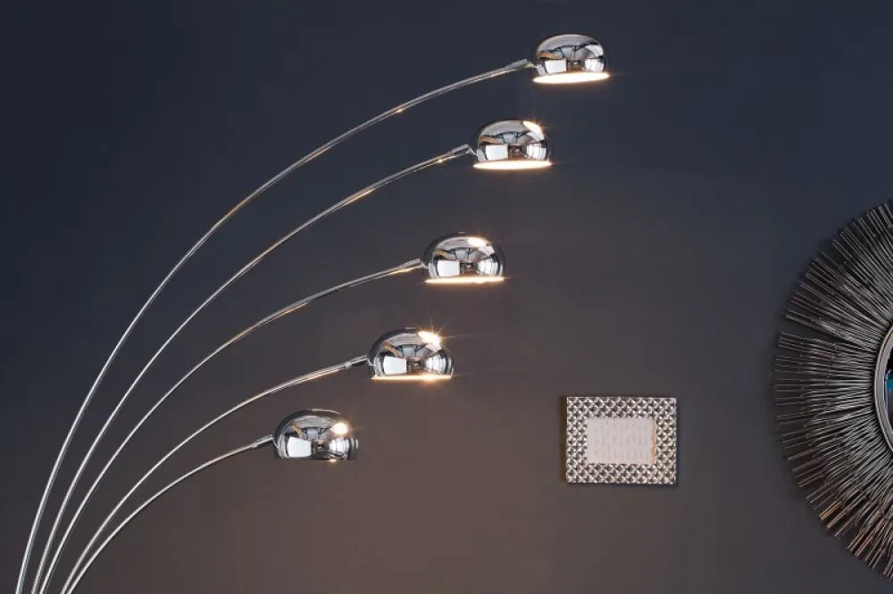Lampa de podea din Metal Argintiu si Metal Argintiu H200xD125cm Five Lights