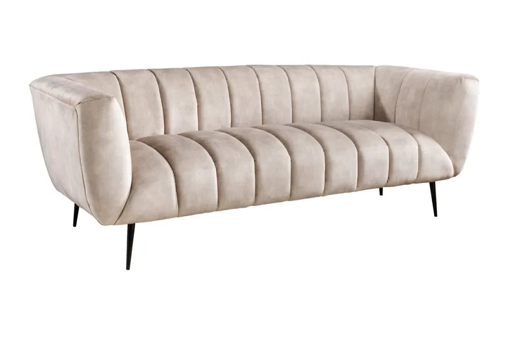 Canapea 3 locuri tapitat cu Catifea Bej L225cm Noblesse