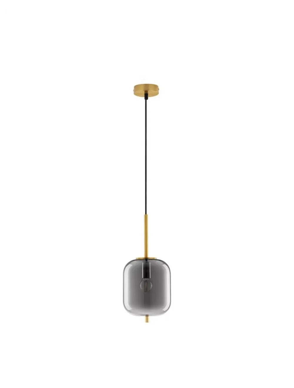 Pendul structura din Metal Auriu si abajur din Sticla Fumuriu H120xL16.5cm IP20 LATO
