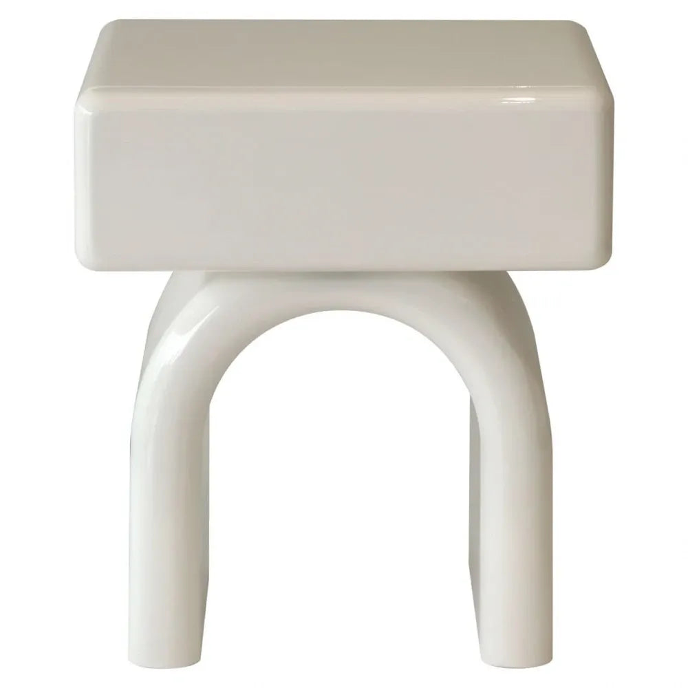 Masuta laterala cu sertar din MDF Alb L50xH57cm Bennet Richmond interiors