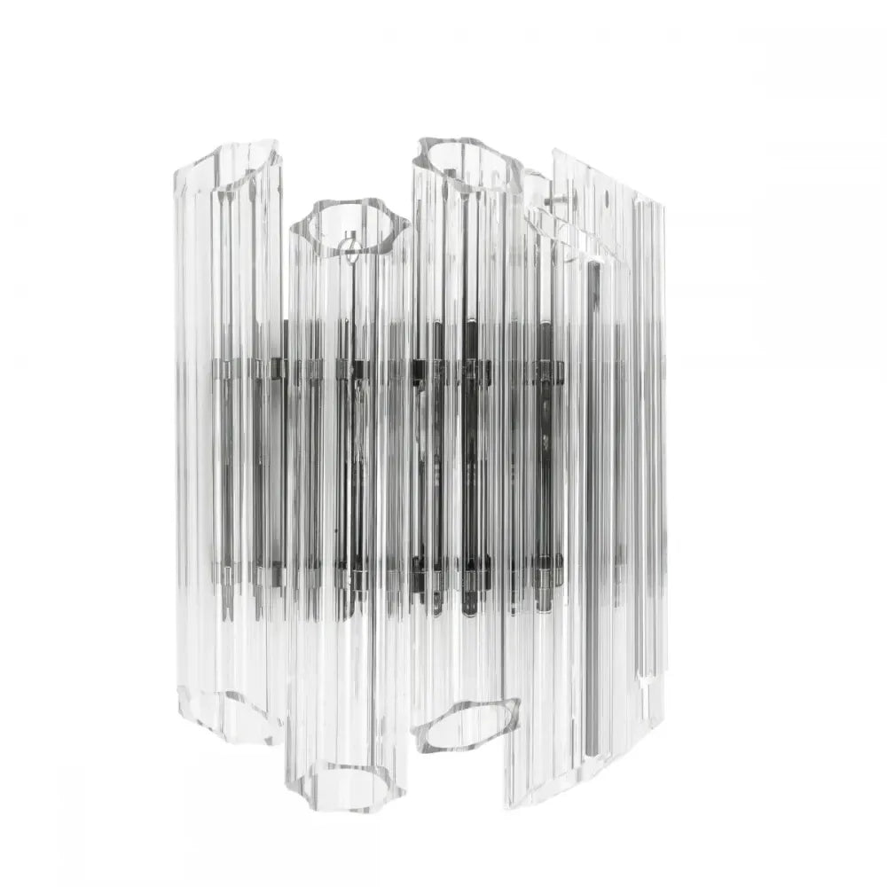 Aplica de perete din Metal Argintiu si Sticla Transparent H32.5xL33cm Vittoria Eichholtz