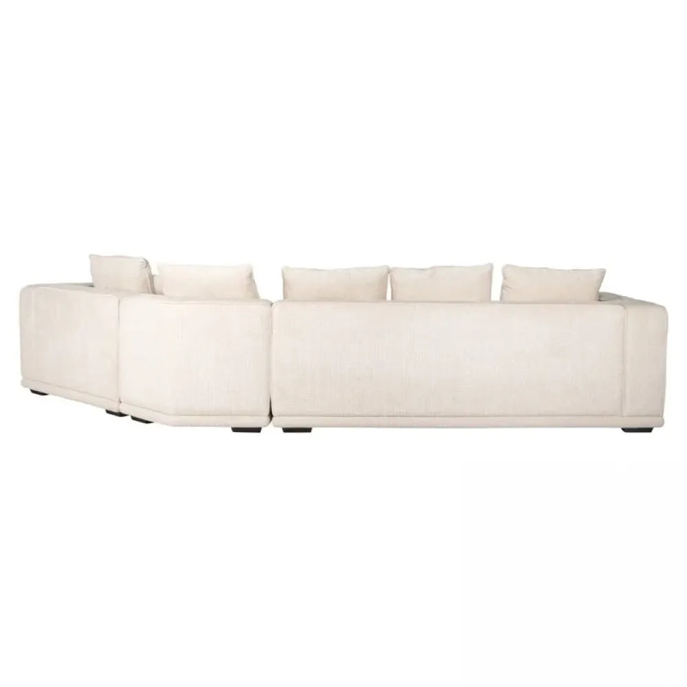 Canapea fixa tapitata cu Chenille Bej L365cm Lusso Richmond Interiors