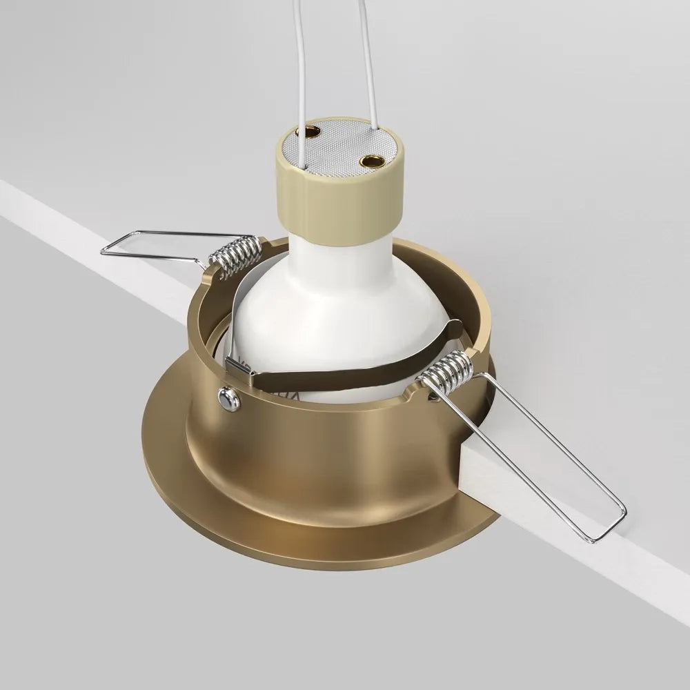 Spot incastrat rotund din Aluminiu Auriu mat H3xD8.5cm IP 20 GU10 50W Slim