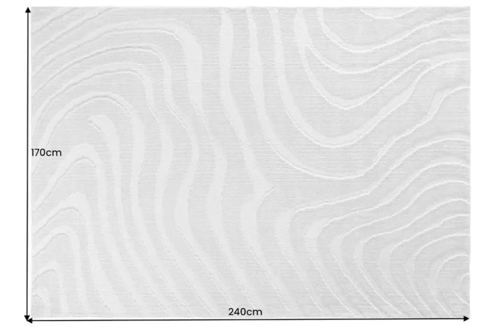 Covor din Poliester Gri L240cm Wave