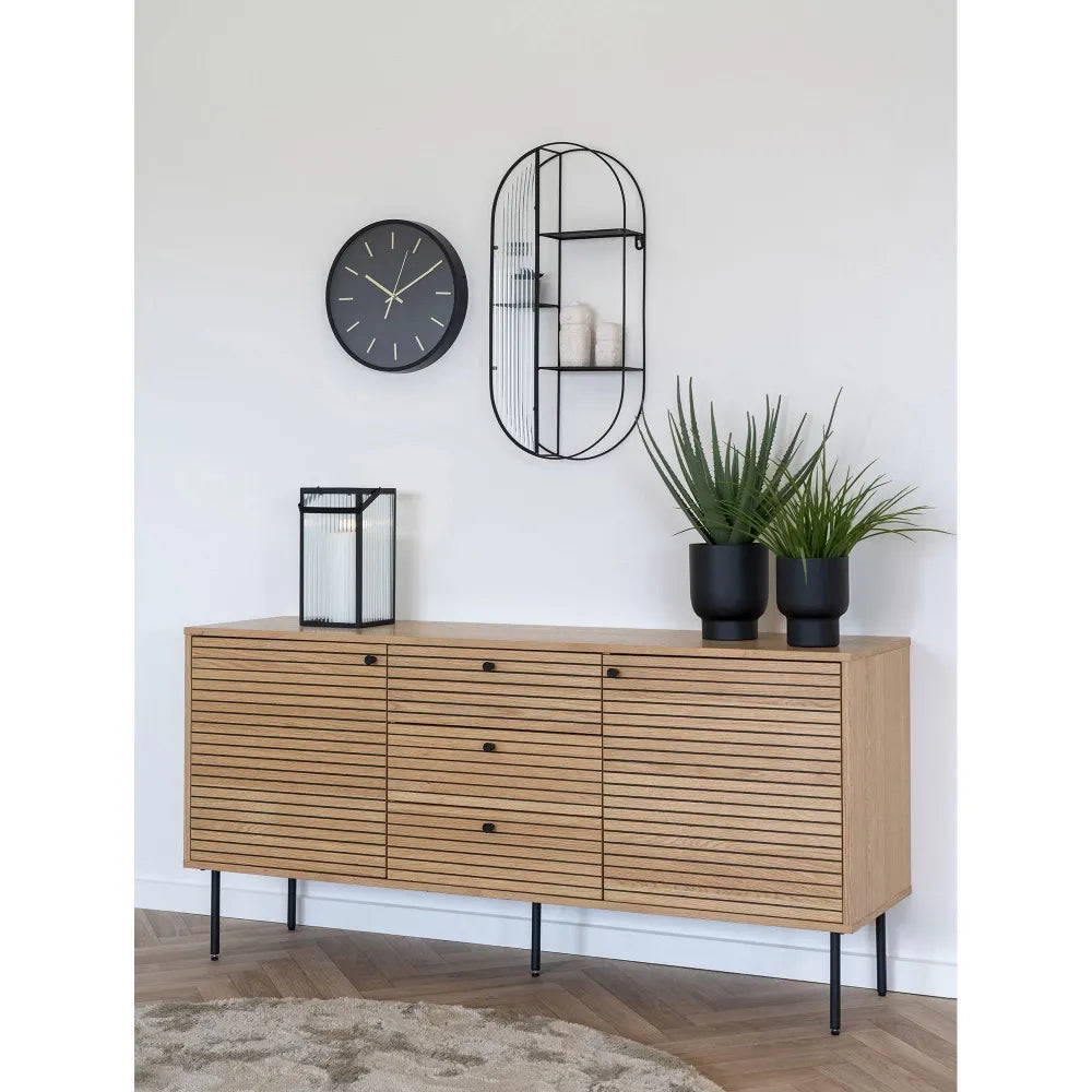 Ceas de perete din Plastic/Sticla Negru/Transparent D35cm Kensington