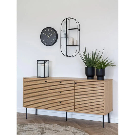 Ceas de perete din Plastic/Sticla Negru/Transparent D35cm Kensington