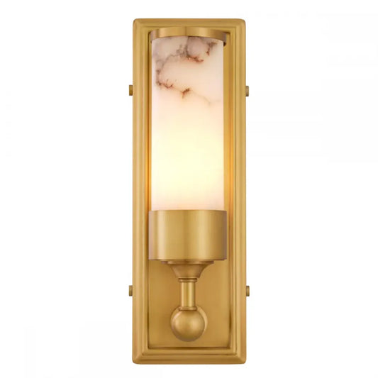 Aplica de perete din Metal Alama atichizata si Alabastru Alb H38xL12.5cm Valentine Eichholtz