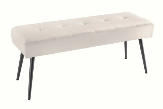 Bancheta din Metal Negru si Catifea Bej H42xL100cm Boutique