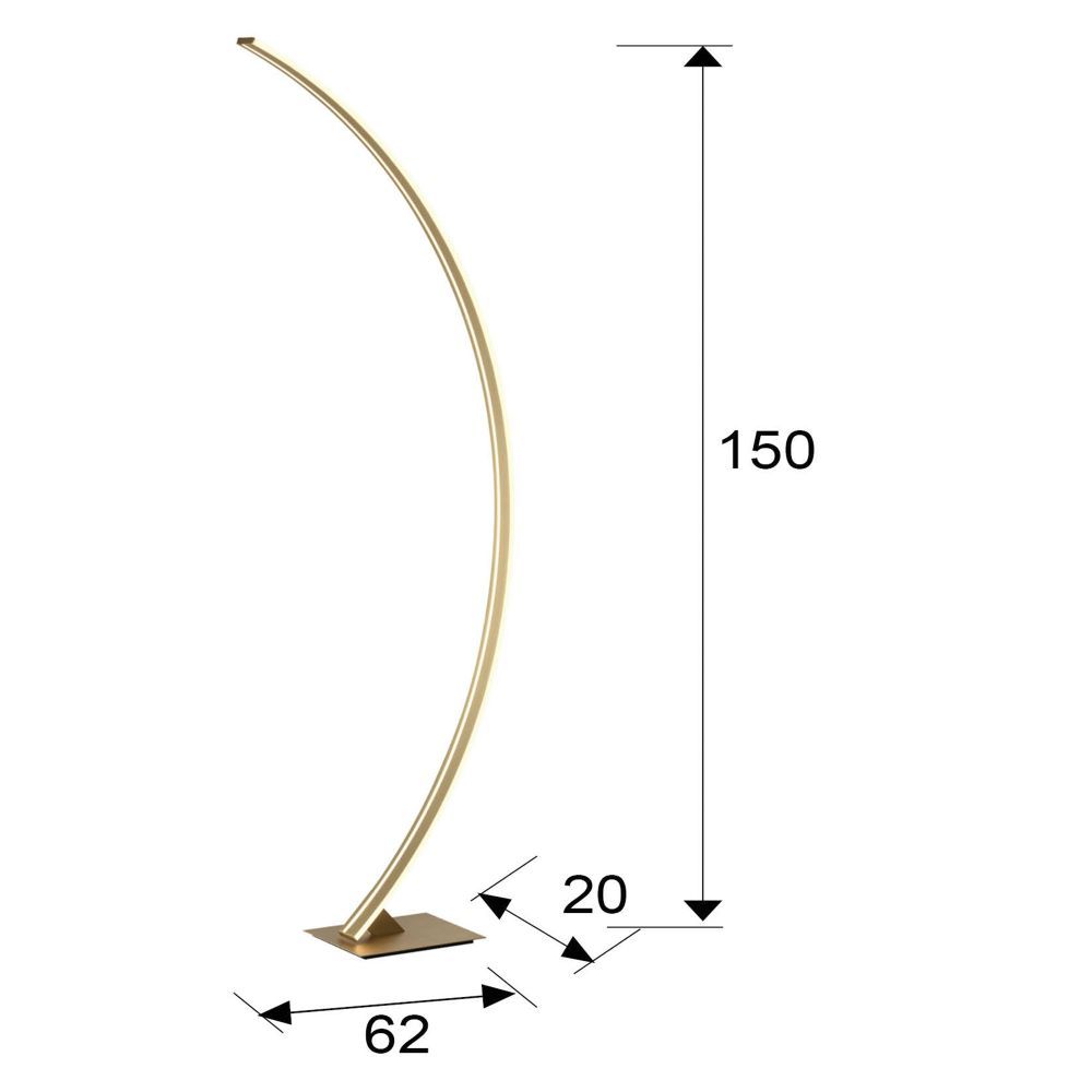 Lampa de podea din Metal Auriu cu LED L62x20xH150cm Arcus