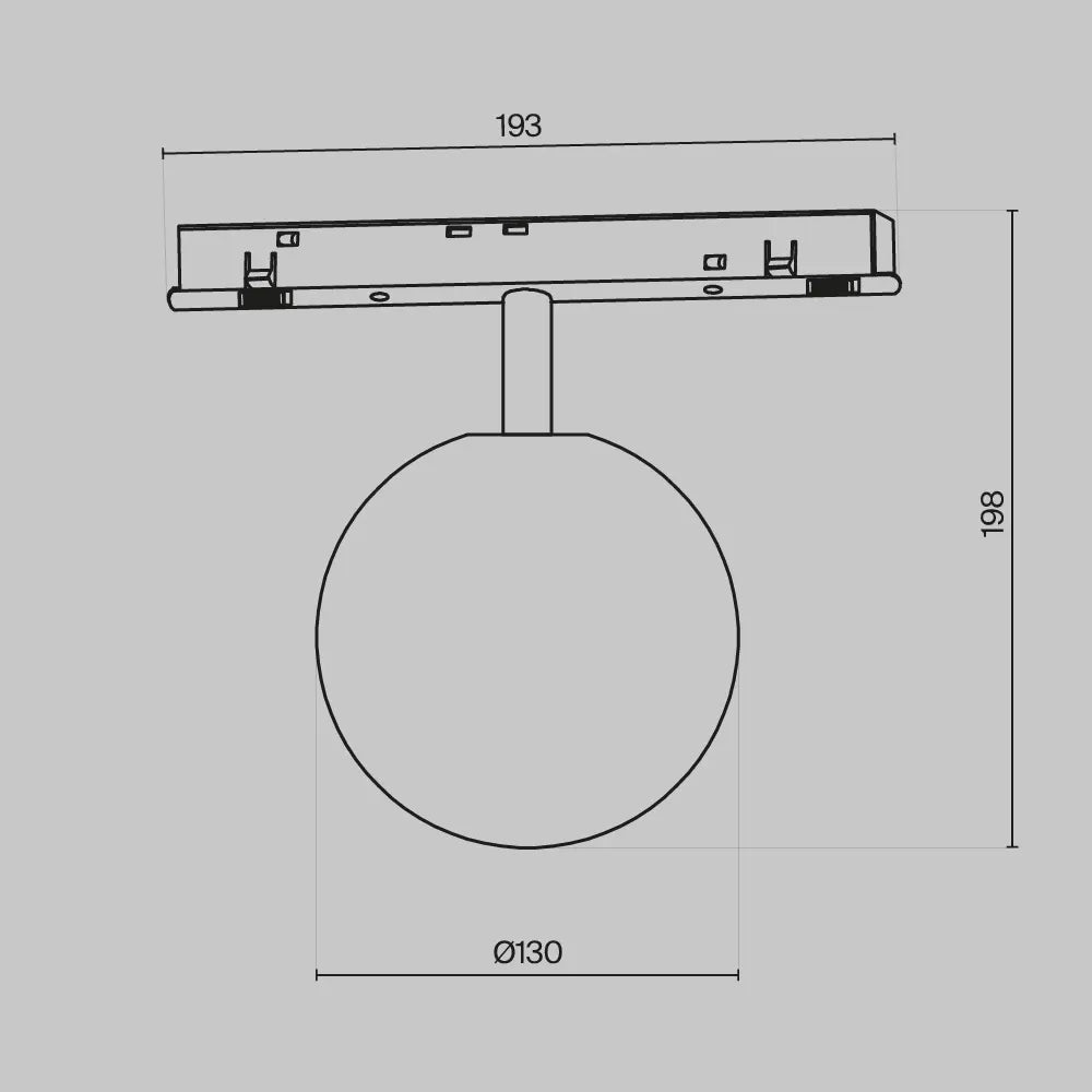 Spot pentru sina Exility din Metal Alb si Sticla Alb H19.8xD13cm 5W 330lm 3000k Luna