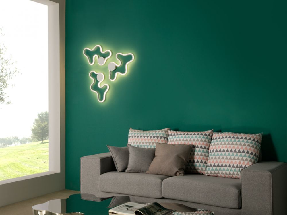 Aplica de perete din Metal Alb cu LED  L47x5xH27cm Marea