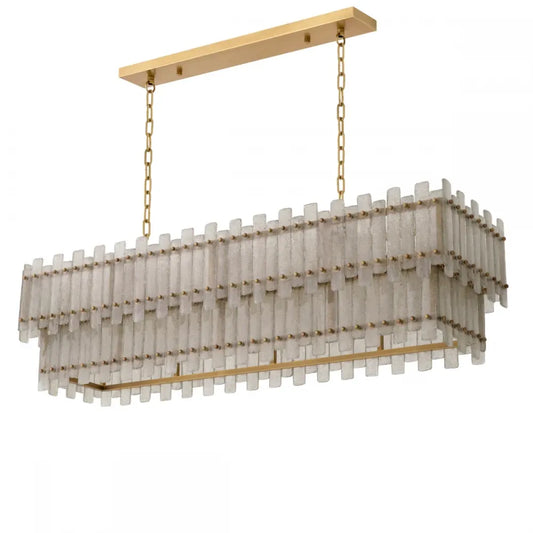 Candelabru din Metal Alama atichizata si Sticla Transparent H40xL142cm Caprera Eichholtz