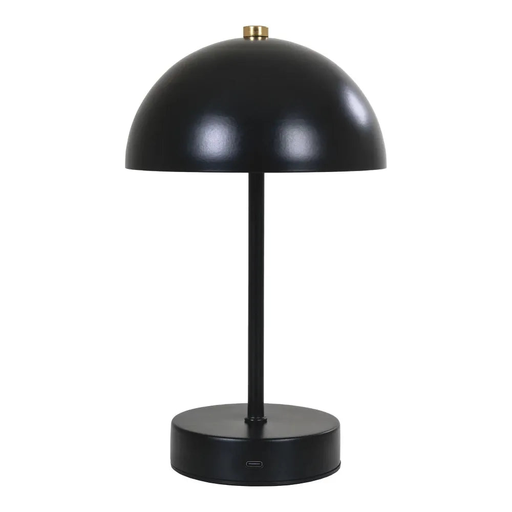 Veioza reincarcabila din Metal Negru H25xD15cm Holt