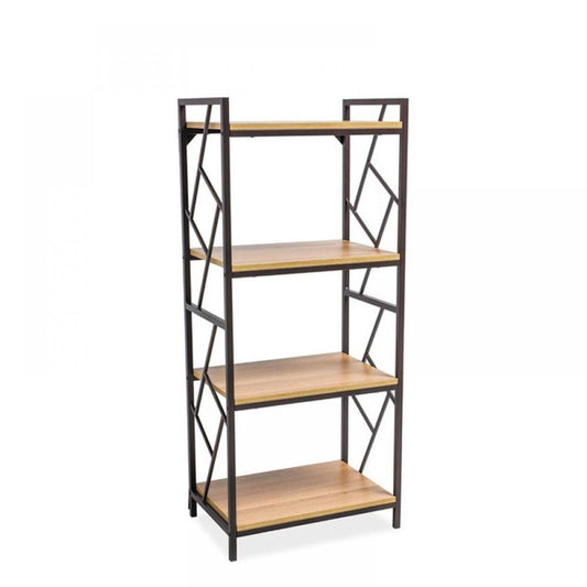 Raft din MDF si Metal Maro/Negru ROYAL L60xH140cm