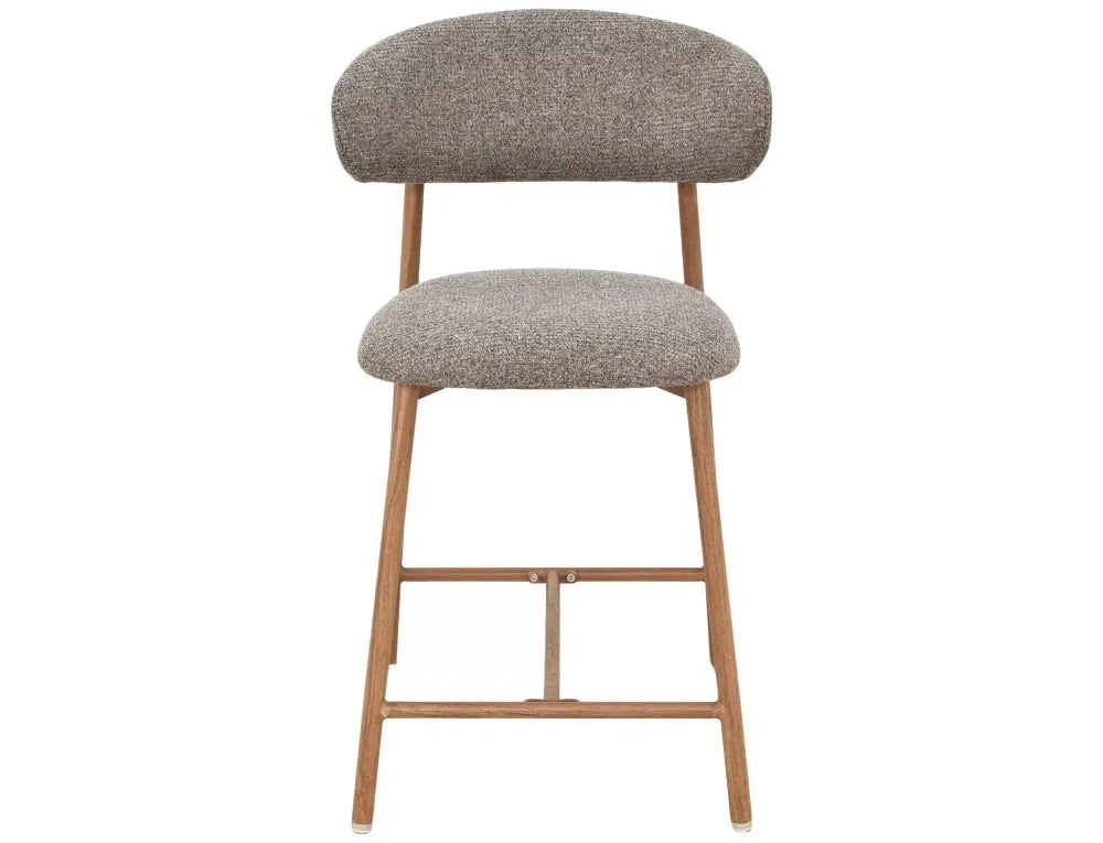 Scaun de insula din Stofa Cappuccino si Metal Maro H91xL50xA52cm Elton