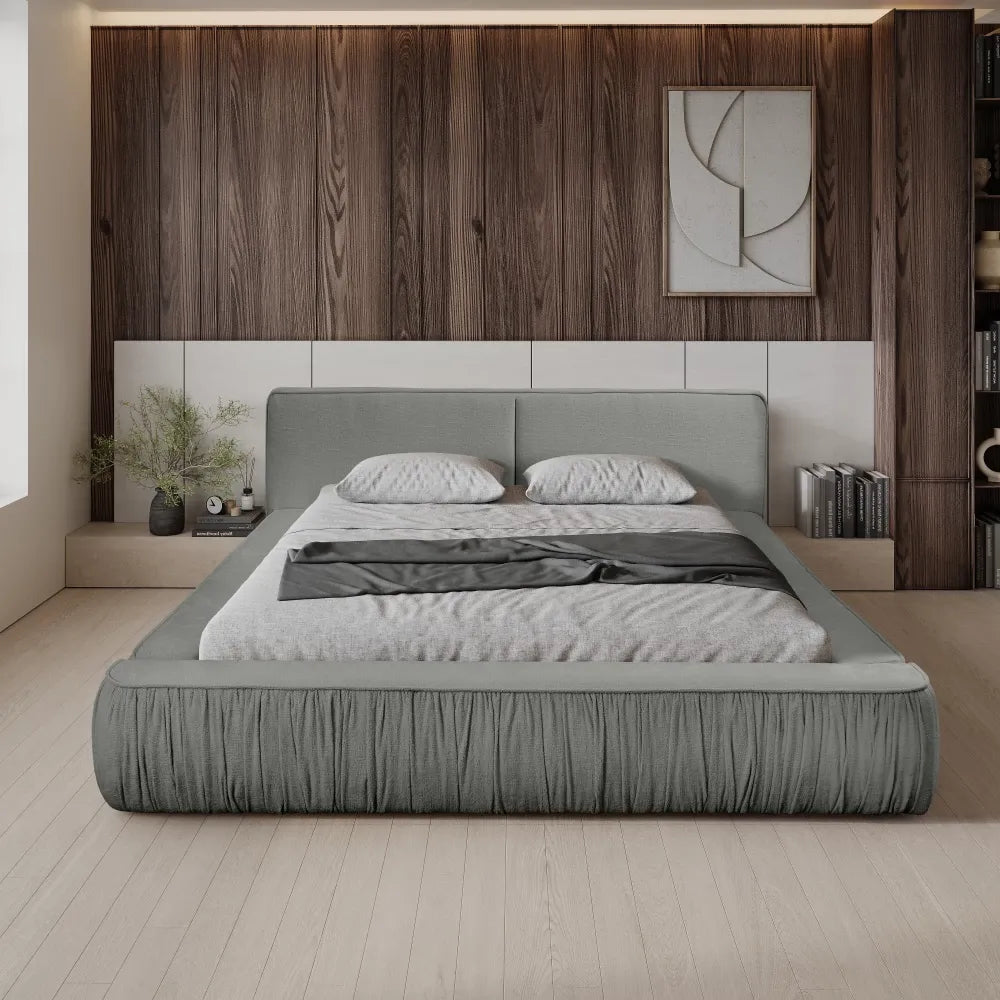Pat 140x200cm tapitat cu Chenille Gri Naomi