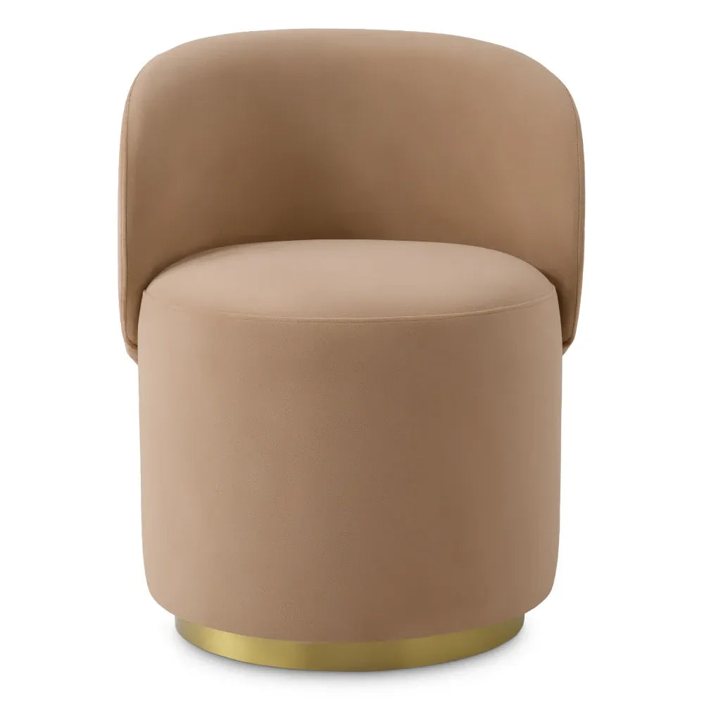 Scaun tapitat cu Catifea Piersica L61xA60xH77cm Greer Eichholtz
