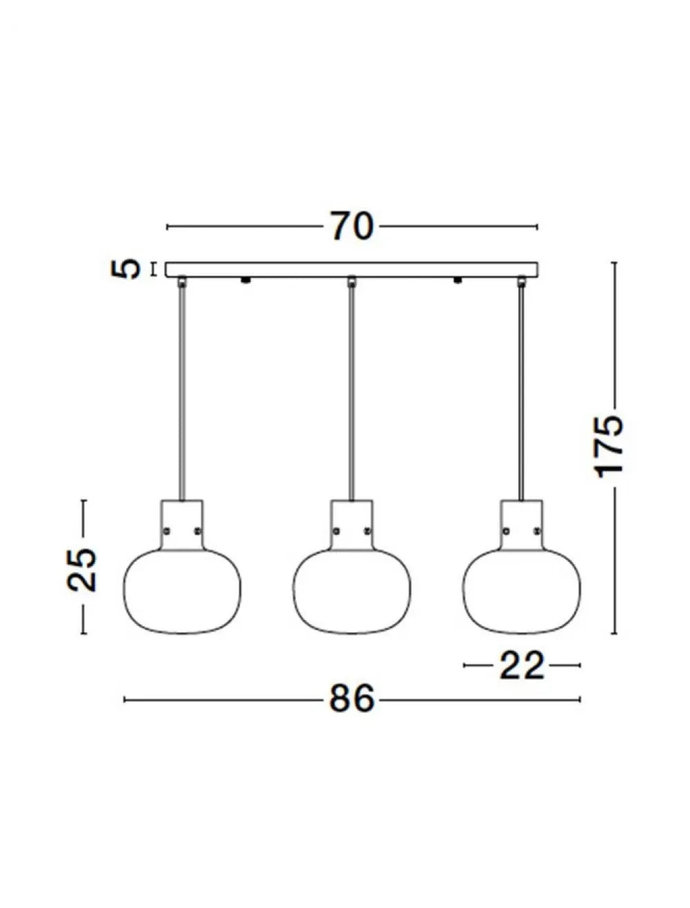 Lustra structura din Metal Alama si abajur din Sticla Transparent H175xL86cm IP20 CINZIA