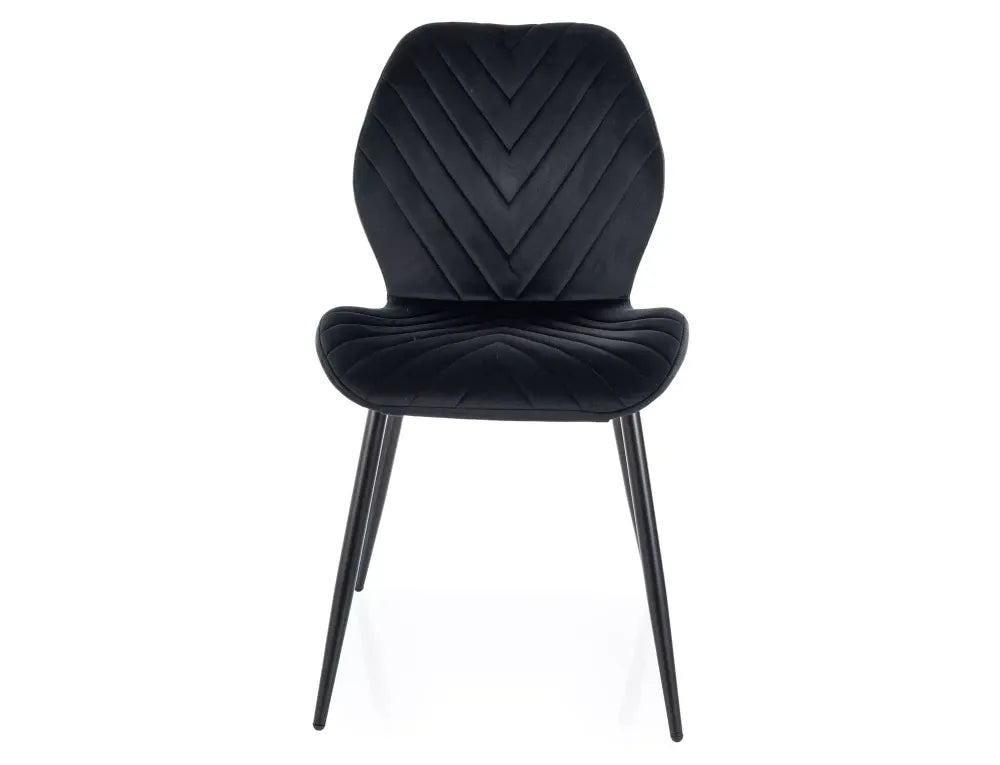 Set 2 scaune din Catifea Negru si Metal Negru Hx86Lx48xA56cm Mike