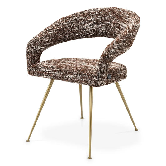 Scaun tapitat cu Stofa boucle Multicolor L58xA56xH77cm Bravo Eichholtz