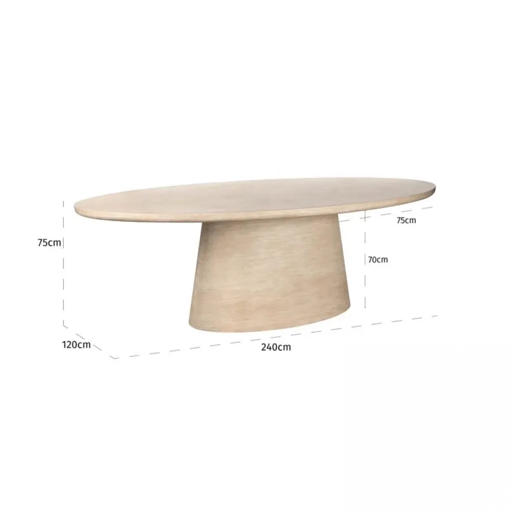 Masa Ovala de 6-8 persoane din travertin artificial L240xH75cm Fictus Richmond Interiors