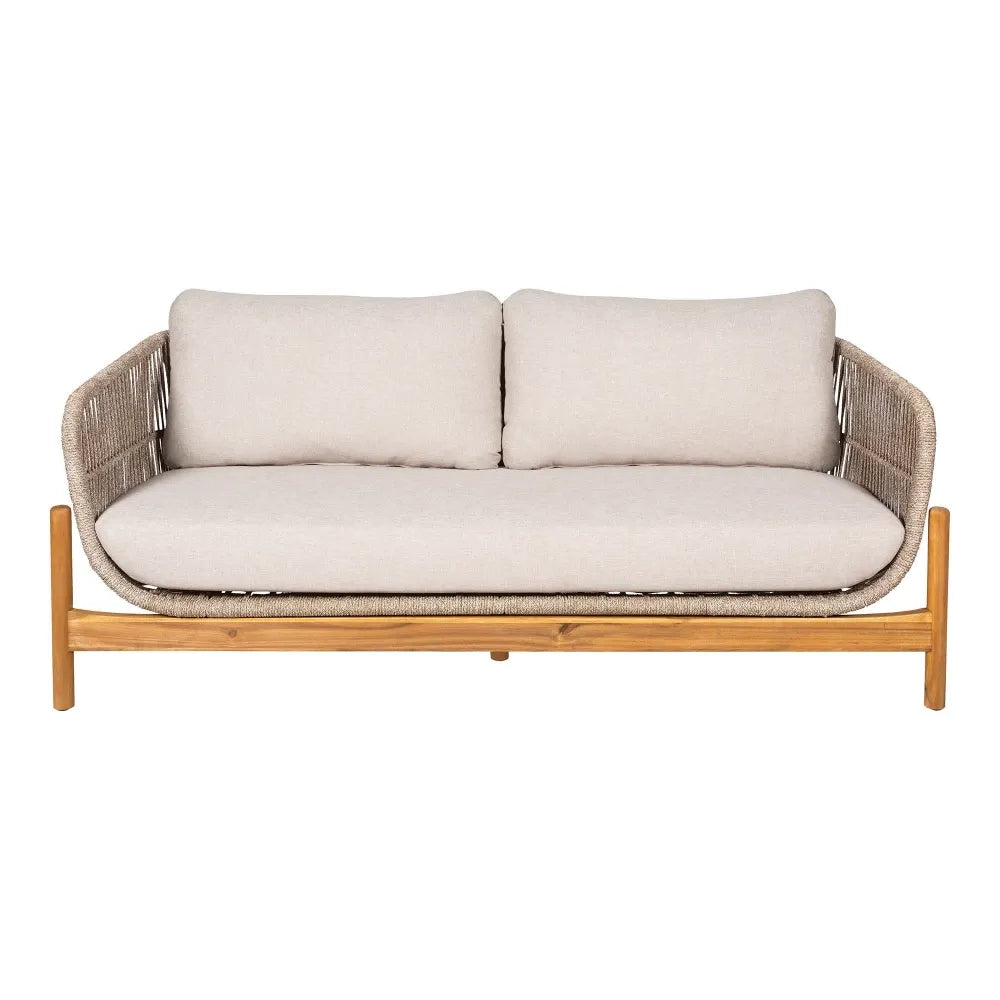 Canapea de exterior din Lemn de salcam/Metal Maro/Bej si Stofa Bej H72xL78,5cm Terracina